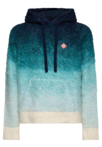 Gradient Mohair Blend Knit Hoodie