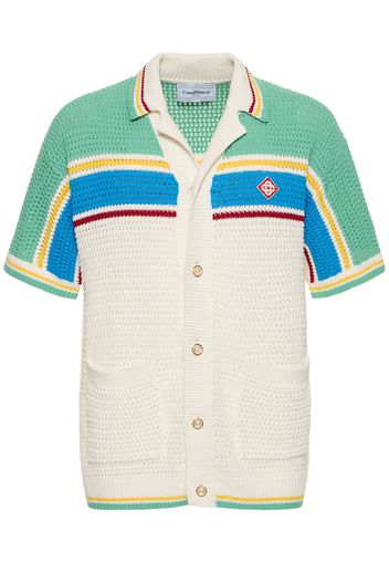 Crocheted Cotton Tennis Shirt
