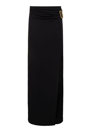 Draped Crepe Jersey Maxi Skirt