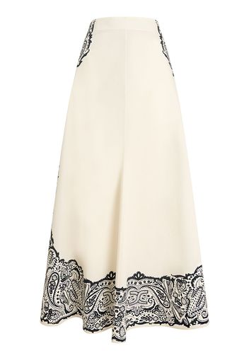 Printed Cotton Poplin Long Skirt