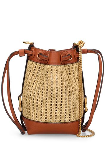 Marcie Raffia Effect & Leather Bag