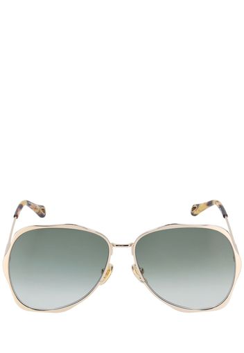 Oval Oversize Metal Sunglasses