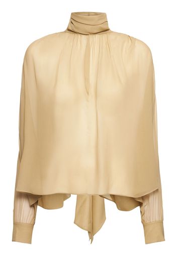 Draped Silk Georgette Shirt