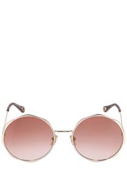 Scallop Line Round Metal Sunglasses