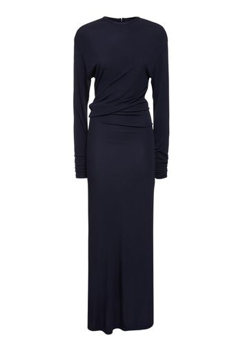 Viscose Draped Long Sleeve Maxi Dress