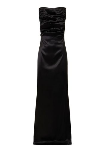 Palladium Side Slit Satin Maxi Dress