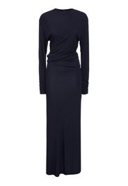 Viscose Draped Long Sleeve Maxi Dress