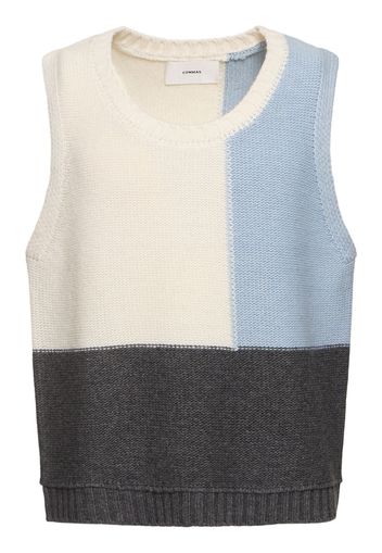 Color Block Wool Blend Knit Vest