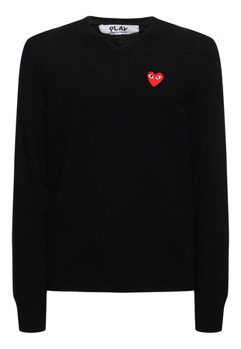 Play Logo Knit Wool V-neck Sweater