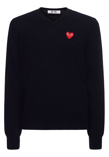 Play Logo Knit Wool V-neck Sweater