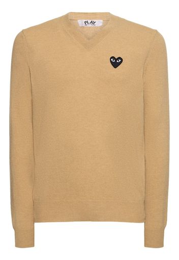 Play Logo Knit Wool V-neck Sweater