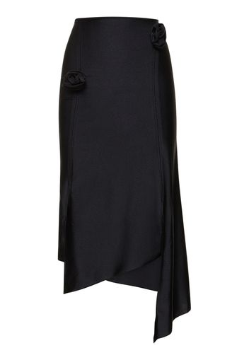 Flower Stretch Jersey Midi Skirt