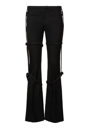 Multi-strap Bootcut Wool Pants