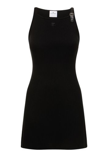 Rib Knit Viscose Mini Dress