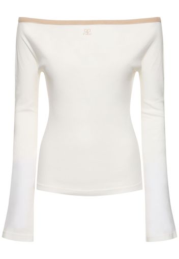 Contrast Boatneck Cotton Top