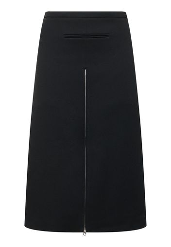 Tailored Twill Midi Skirt