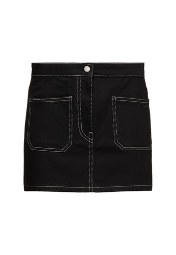 Stretch Cotton Denim Mini Skirt