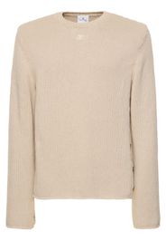 Open Side Cotton & Linen Knit Sweater