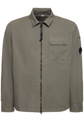 Cotton Gabardine Zipped Overshirt