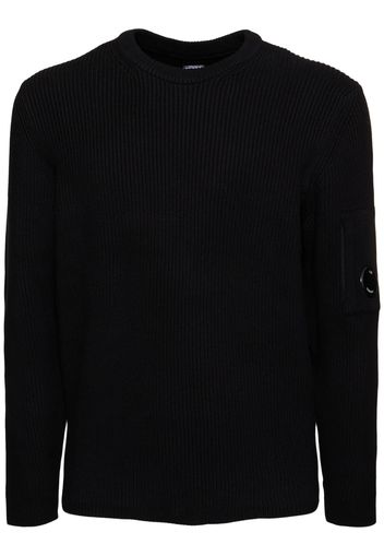 Full Rib Crew Neck Knit Sweatshirt