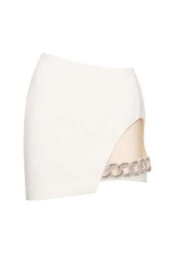 Cady Asymmetrical Mini Skirt W/chain