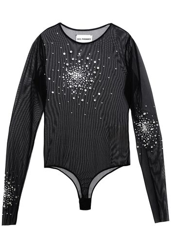 Crystal Stretch Tulle Bodysuit