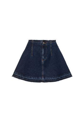 Embellished Denim Mini Skirt