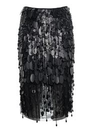 Fringed & Sequined Midi Skirt