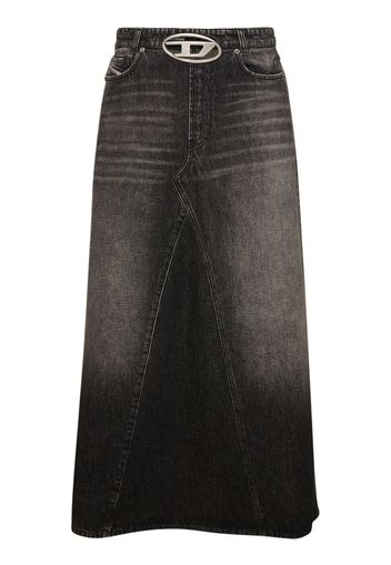 De-pago Faded Denim Long Skirt