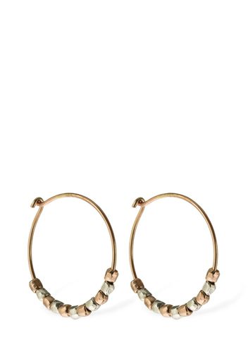 9kt Rose Gold & Silver Granelli Earrings