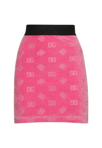 Cotton Chenille Jacquard Logo Mini Skirt