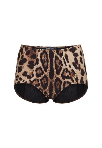 Leopart Print Jersey Bikini Bottoms