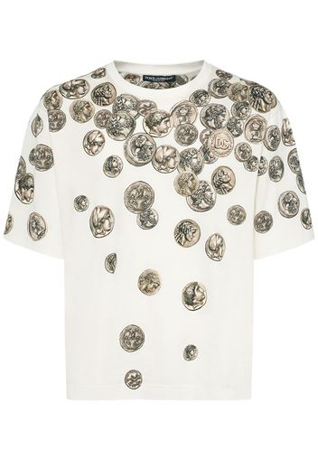 Ancient Coins Printed Cotton T-shirt