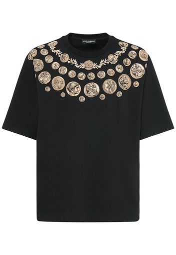 Ancient Coins Printed Waxed T-shirt