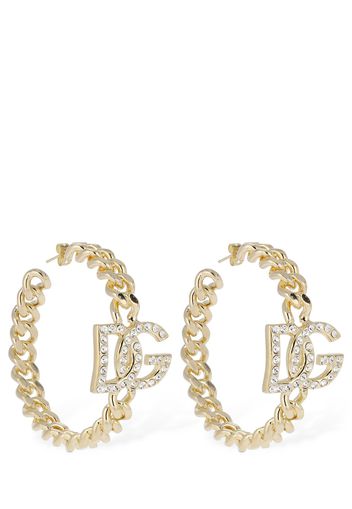 Dg Diva Crystal Hoop Earrings