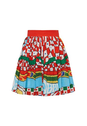 Carretto Print Cotton Poplin Mini Skirt