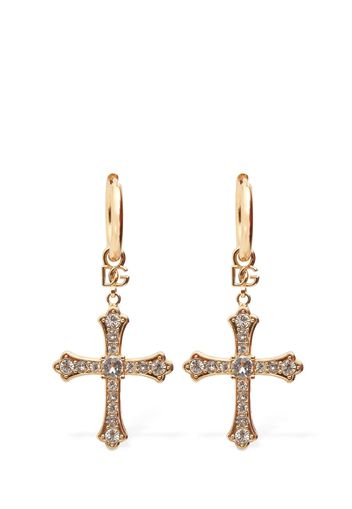 Dg Dna Crystal Cross Earrings