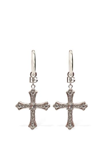 Dg Dna Crystal Cross Earrings