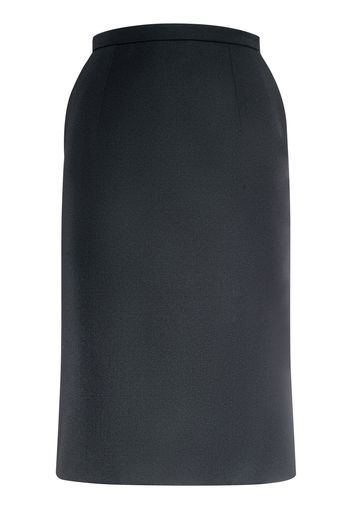 Wool Blend Crepe Midi Skirt