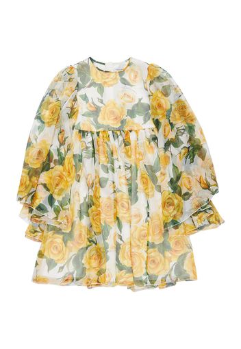 Flower Printed Silk Dress