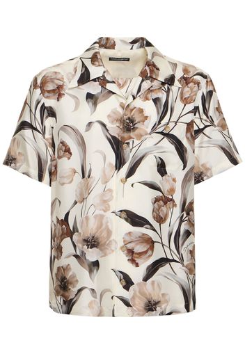 Flower Printed Silk Shirt