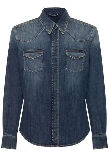 Washed Stretch Denim Shirt