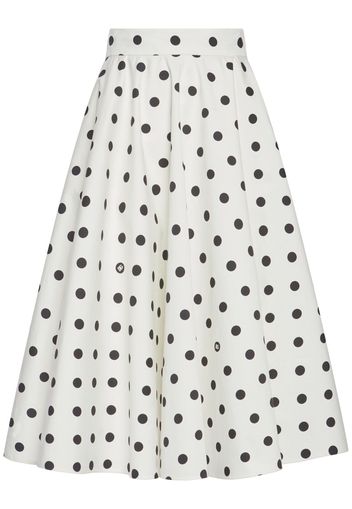 Polka Dots Drill Midi Skirt