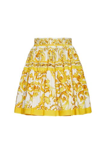 Maiolica Printed Poplin Mini Skirt