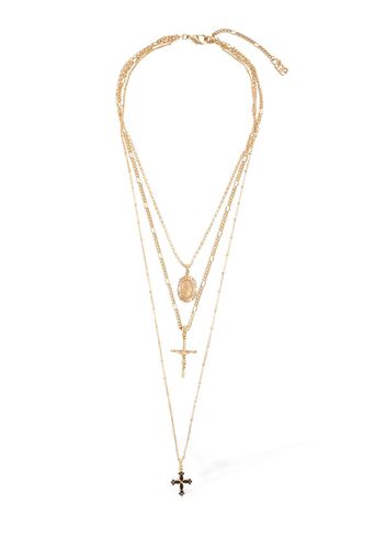 Triple Plated Cross Pendant Necklace