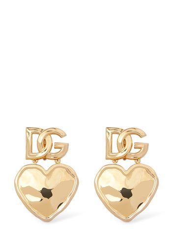 Dg Logo & Heart Drop Earrings