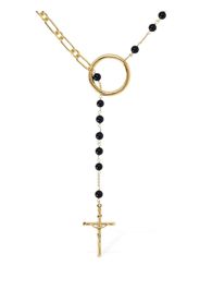 Sphere & Cross Pendant Long Necklace