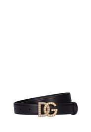 2.5 Cm Crystal Dg Soft Leather Belt