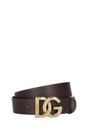 3.5cm Logo Leather Belt