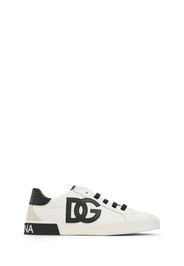 Logo Print Leather Lace-up Sneakers